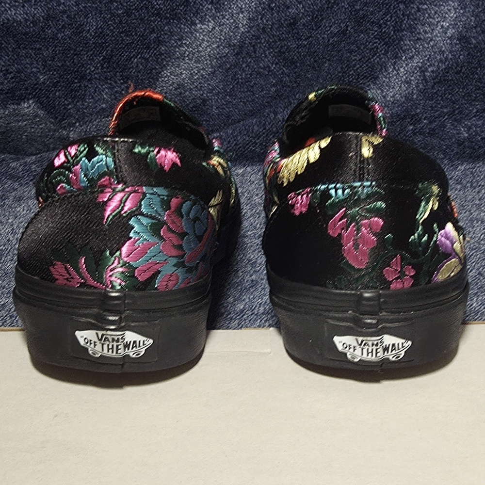 Limited Edition Vans Slip-Ons with Colorful Floral Embroidery  (Festival Satin) - Picture 4 of 7